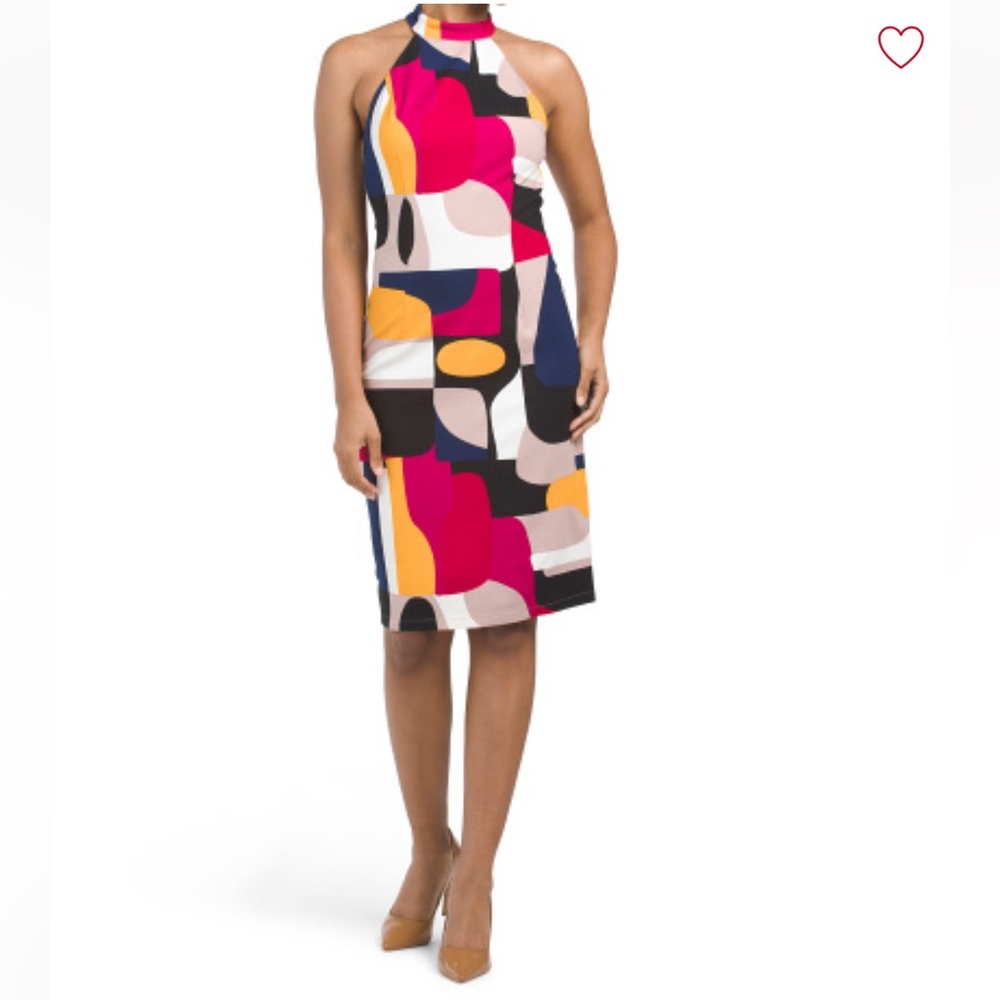 Trina Turk Women’s Emotion Halter Neck Sheath Midi Dress Size 8 $208